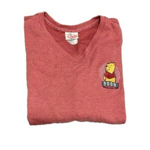 Disney Red V-Neck Sweater with Pooh Embroidery
